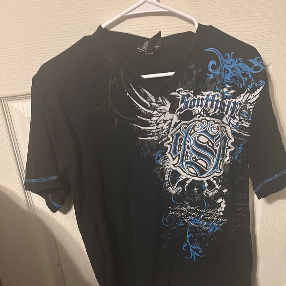 South Pole Black and Blue Short Sleeve Tee